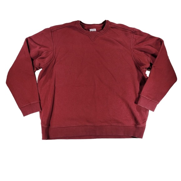 Duluth Trading Co Sweater Mens XL Heavyweight Crewneck Burgundy Red Cotton - Picture 1 of 6